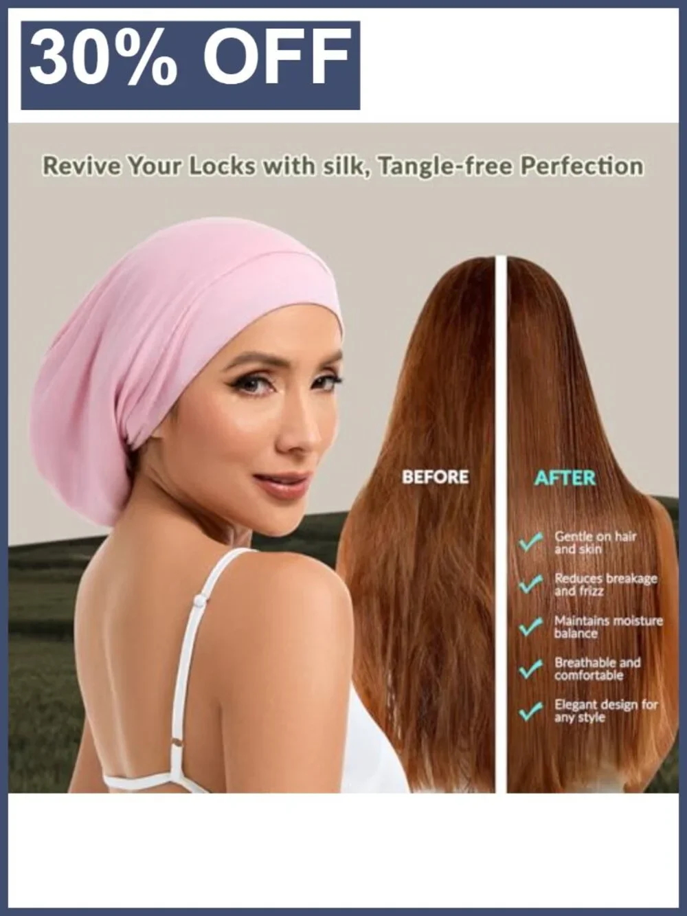 Silk Sleep Bonnet for Women - Adjustable Hair Cap
